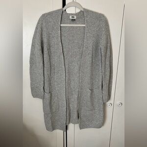 Old Navy Women’s Light Gray Woven Knit Pocket Cardigan Size Small